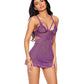 Chloe Lace & Mesh Strappy Babydoll w/G-String - Magenta SM