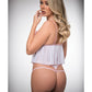 Pinklicious Sheer Cropped Babydoll & Panty Millennial White O/S