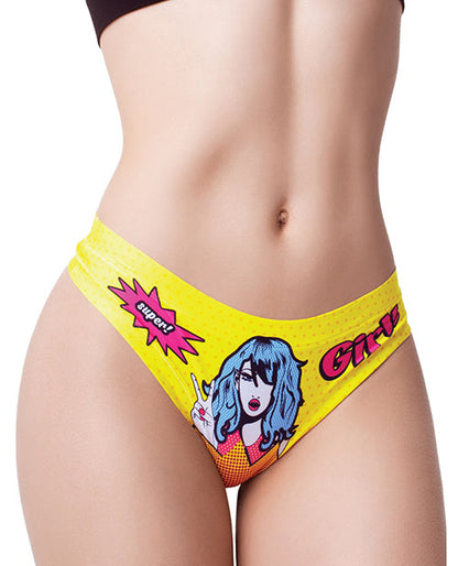 Mememe Comic Fans Printed Thong XL