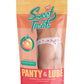 Sweet Treats Crotchless Thong w/Wicked Sensual Care Peach Lube - White L/XL