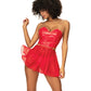 Wet Look Two In One Babydoll Red XL
