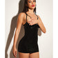 FETISH Bondage Open Shelf Cup Vinyl & Mesh Babydoll w/Cage Back Black XL